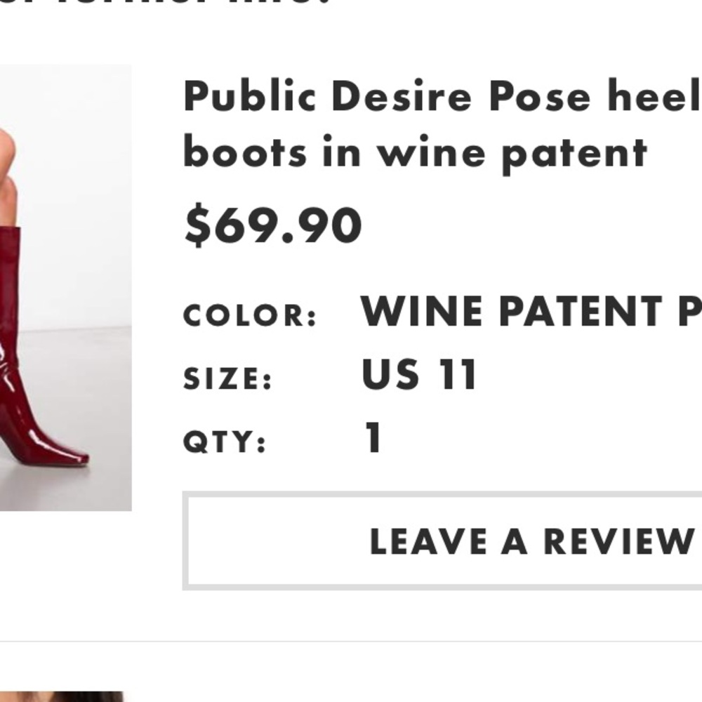 NWT- RED PATENT LEATHER KNEE-HIGH HEELED BOOT w ZIP US SZ 10-10.5 - Picture 5 of 5